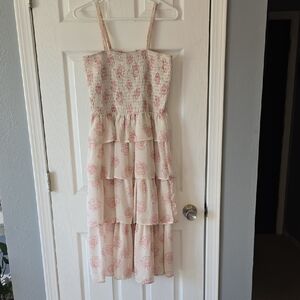 Mimi Chica Pink Ruffled Tiered Sundress